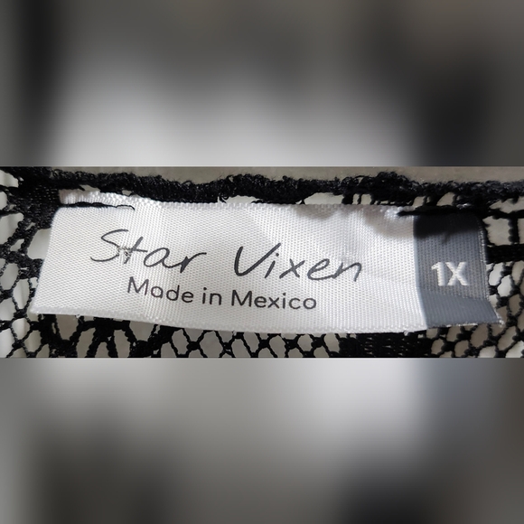 Star Vixen black lace open kimono cardigan women's size 1x - Picture 6 of 6